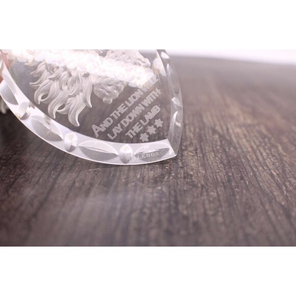 Lenox Crystal Ornament Lion Lamb Isaiah 11:6 Made in Germany Year 2000 Vintage - Picture 4 of 10